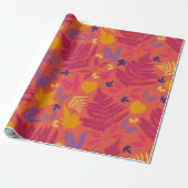 Helle, hellrosa Farn-Patterverpackung Geschenkpapier (Ungerollt)