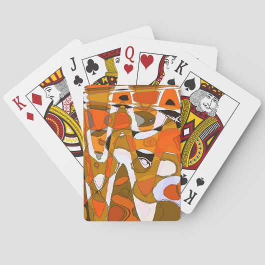 Helle Herbstkreise: abstraktes Muster. Spielkarten (Rückseite)