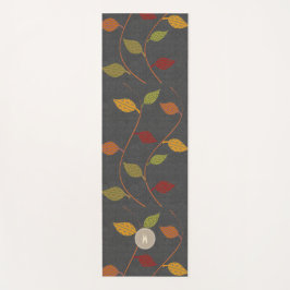 Helle Herbstlaub Rustikale Monogramm Yogamatte