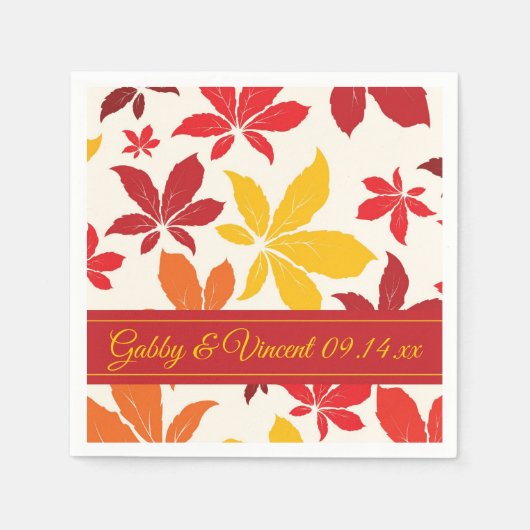 Helle Herbstlaube Hochzeit Serviette (Vorderseite)