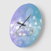 Helle Herzen Große Wanduhr (Winkel)