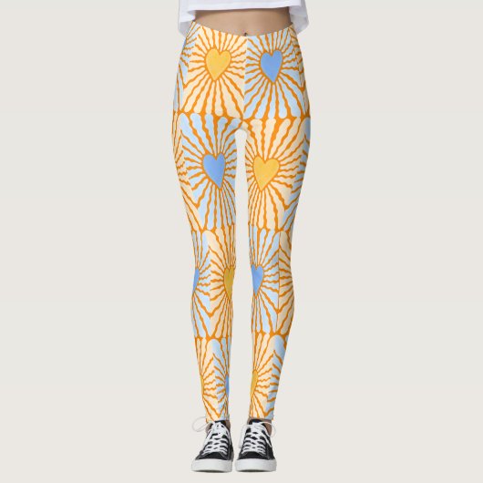 Helle Herzen Leggings (Vorderseite)