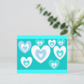 Helle Herzen Postkarte (Stehend Vorderseite)