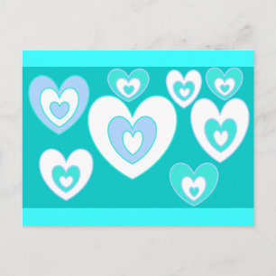 Helle Herzen Postkarte