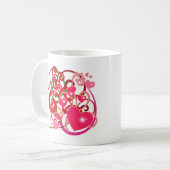 Helle Herzen und Rollen für Liebhaber Kaffeetasse (Vorderseite Links)