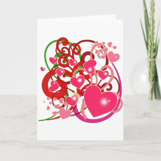 Helle Herzen und Rollen für Liebhaber Karte (Vorderseite)