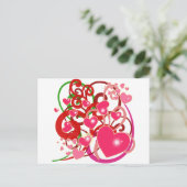 Helle Herzen und Rollen für Liebhaber Postkarte (Stehend Vorderseite)