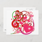 Helle Herzen und Rollen für Liebhaber Postkarte (Vorne/Hinten)