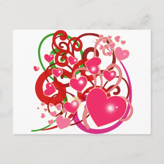 Helle Herzen und Rollen für Liebhaber Postkarte (Vorderseite)