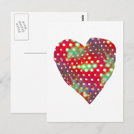 Helle Herzpostkarte Postkarte (Vorne/Hinten)