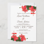 Helle Hibiskus Blume Hochzeit Einladung (Vorderseite)
