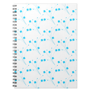Helle Himmelblau Blumen, kleine Blumenblätter Notizblock