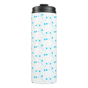 Helle Himmelblau Blumen, kleine Blumenblätter Thermosbecher