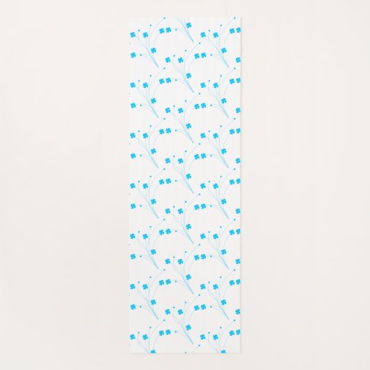 Helle Himmelblau Blumen, kleine Blumenblätter Yogamatte (Rückseite)