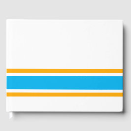 Helle Himmelblau gelbe Unterstreifen auf weißen St Gästebuch