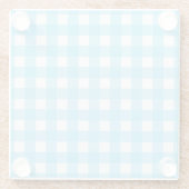 Helle himmelblaue Gingham Glasuntersetzer (Rückseite)