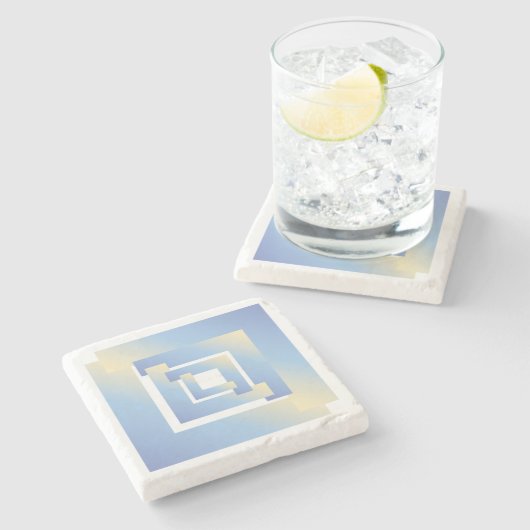 helle Himmelsfarben Steinuntersetzer (Seitenansicht)