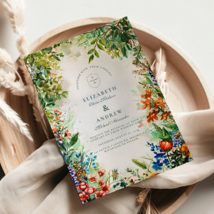Helle Hochzeit im botanischen Garten Einladung