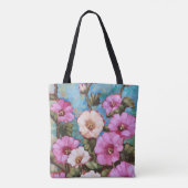 "Helle Hollyhocks" 16" x 16" Taschen-Tasche Tasche (Rückseite)