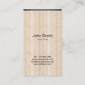 Helle hölzerne visitenkarte (Rückseite)