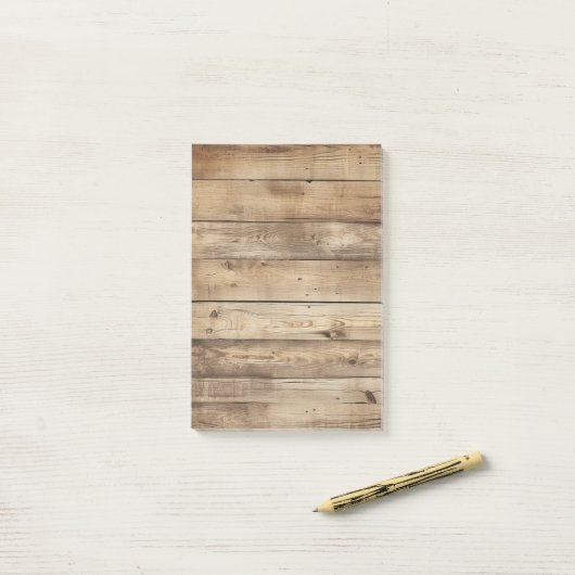 Helle Holzoptik-Barnboard Post-it Klebezettel (Auf Schreibtisch)