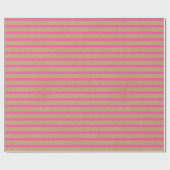Helle Hot Summer Pink Strips Imitate Braun Kraft Geschenkpapier (Flach)