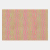 Helle Hot Summer Pink Strips Imitate Braun Kraft Geschenkpapier Set (Vorderseite 3)