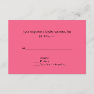 Helle, Hübsch rosa Hochzeitskarte RSVP Karte