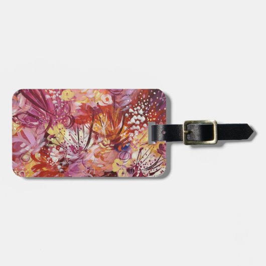 Helle Hübsche Blume Floral Ladys Gepäckmarke Gepäckanhänger (Vorderseite horizontal)