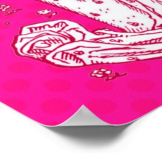 Helle, Hübsche Rosa Schmetterling Fairy Print Poster (Ecke)