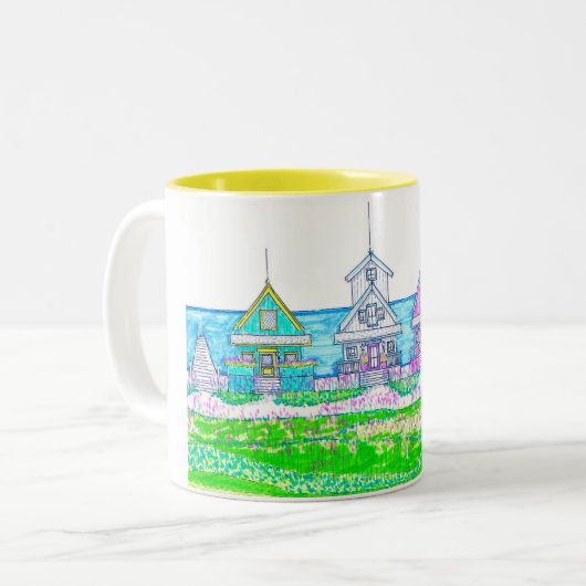 Helle Hütte Gelbe Tasse (Vorderseite Links)