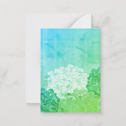 Helle Hydrangea Blüte Flat Note Card Mitteilungskarte (Vorderseite)