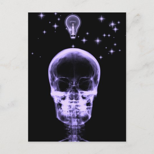 Helle Idee X-Ray Skeleton - Lila Postkarte (Vorderseite)