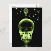 Helle Idee X-Ray Skeleton - Limettengrün Postkarte (Vorne/Hinten)