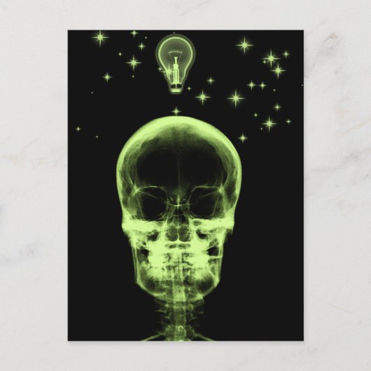 Helle Idee X-Ray Skeleton - Limettengrün Postkarte (Vorderseite)