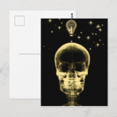 Helle Idee X-Ray Skelett - Gelb Postkarte (Vorne/Hinten)