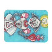 Helle Ideen GIRL ROBOT HEARTS MAGNET *Anpassen (Horizontal)