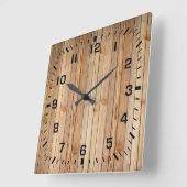 Helle Imitate Holzverkleidung Quadratische Wanduhr (Winkel)