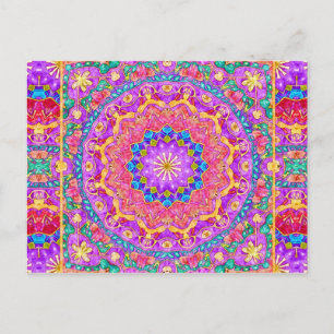 Helle India Watercolor Mandala Postcard Postkarte