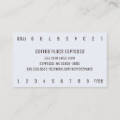 Helle Kaffeebohnen Einfaches Doppel-Punch Treuekarte (Rückseite)