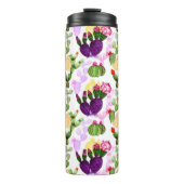 Helle Kakteen Pen Zeichnend botanisches Muster Thermosbecher (Vorderseite)