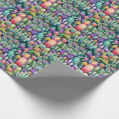 Helle Kaktus Bloom Wüste Botanisches Muster Geschenkpapier (Ecke)