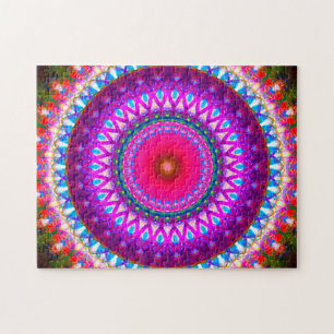 Helle kaleidoskopische Mandala-Kunst Puzzle