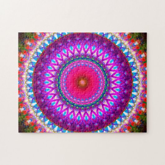 Helle kaleidoskopische Mandala-Kunst Puzzle (Horizontal)