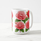 Helle Kamelien-Rosenbouquet Kaffeetasse (VorderseiteRechts)