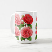 Helle Kamelien-Rosenbouquet Kaffeetasse (Vorderseite Links)