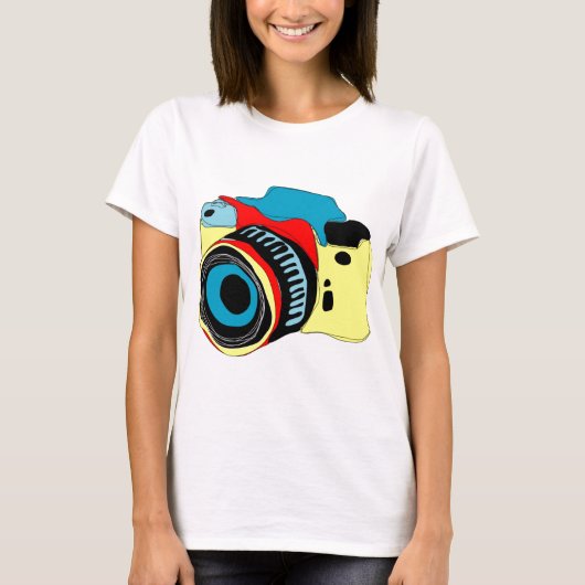 Helle Kameraillustration T-Shirt (Vorderseite)