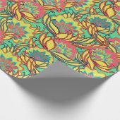Helle karibische Farben Blumenmuster Geschenkpapier (Ecke)