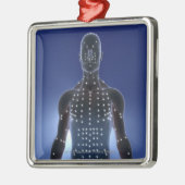 Helle Karte der Akupunkturpunkte Silbernes Ornament (Links)