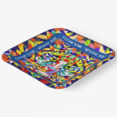 Helle Katzengesicht in Regenbogenfarben - Individu Pappteller (Gewinkelt)